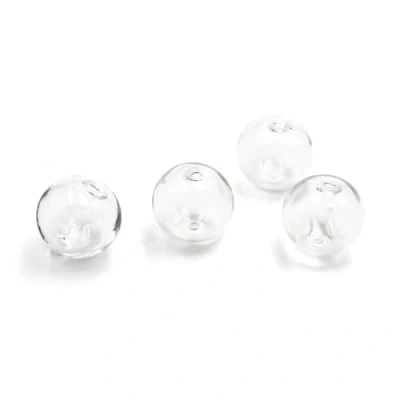 Abbildung von Vintageparts durchsichtige Hohlperlen beidseitig geöffnet zum Befüllen 14 mm 4 Stück Schmuck selber Machen