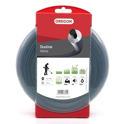 Abbildung von Oregon 533742 Duoline Mähfaden mit rundem Querschnitt, 3,5 mm, 40 m, Spule