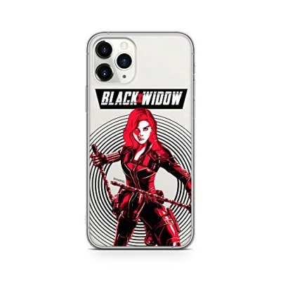 Abbildung von ERT GROUP Handyhülle für Apple iPhone 11 PRO Original und offiziell Lizenziertes Marvel Muster Black Widow 008 optimal an die Form des Handy angepasst, teilweise transparent