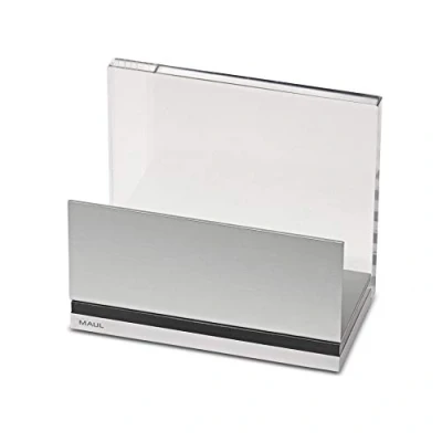 Abbildung von MAULacro Premium Kartenständer, Acryl, Aluminium, 11 x 6 9,3 cm, Glasklar, 1962005, 1 Stück