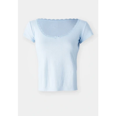 Abbildung von Hunkemöller Pointelle Nachtwäsche Shirt, Damen, Größe: Medium, Blue