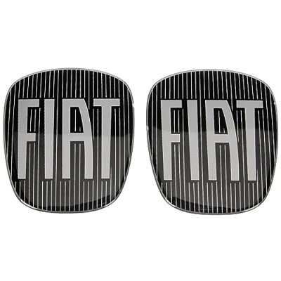 Abbildung von Fiat 14188C 2Pz 3D Aufkleber Logo Fiorino, Schwarz, Vorne und Hinten, 90 x 81 mm