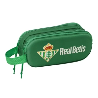 Abbildung von Safta Real Betis BALOMPIÉ 3D Schulmaterial, ideal für Kinder verschiedener Altersgruppen, bequem und vielseitig, Qualität Widerstandsfähigkeit, grün, Estándar, Doppeltes Federmäppchen