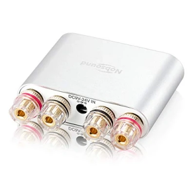 Abbildung von Nobsound NS 10G PRO Hi Fi DSP 200W Digital Bluetooth 5.0 Verstärker, 2.0 Kanal Stereo Power Audio Amplifier für Heimlautsprecher Upgrade Version Mini Digitaler Verstärker (mit Netzteil, Silber)