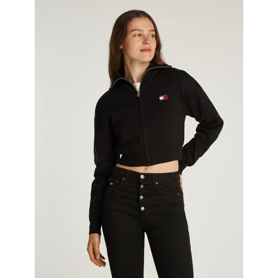 Abbildung von Tommy Jeans Strickjacke &quot;TJW CRP BADGE ZIP THRU CARDIGAN&quot;, in Cropped Form