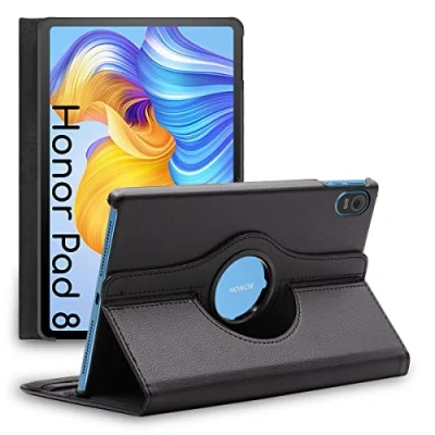 Abbildung von ebestStar Hülle für Honor Pad 8, Drehbar Schutzhülle, PU Lederhülle, Rotierende Ständer Etui, Rotating Case Cover, Schwarz