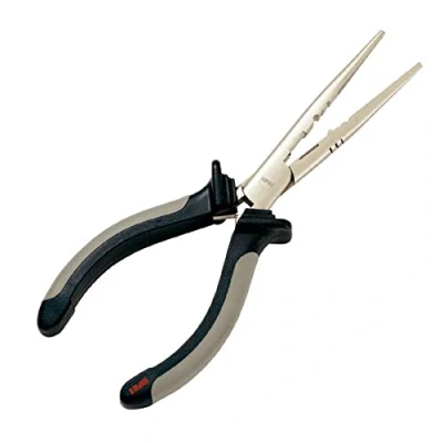 Abbildung von Rapala Unisex Adult Angelzange Fisherman’s Pliers Angelzubehör aus vernickeltem Karbonstahl mit angeformten Griffen Doppelklingenfeder 16cm Angelsachen für Angelkiste Zange, Grau/Schwarz, Einzigartig