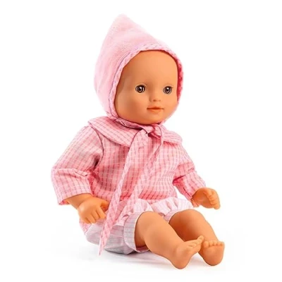 Abbildung von DJECO Babypuppe POMEA Puppe Rose 32cm weicher Körper Schlafaugen