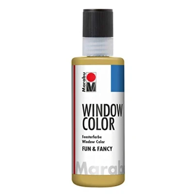 Abbildung von Marabu 04060004183 Window Color fun &amp; fancy, gold 80 ml, Fensterfarbe auf Wasserbasis, ablösbar glatten Flächen wie Glas, Spiegel, Fliesen und Folie