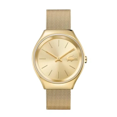 Abbildung von Lacoste Analog Quarzuhr für Damen mit Gelbgoldfarbenes Edelstahlarmband 2000952