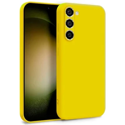 Abbildung von MyGadget Hülle für Samsung Galaxy S23 Zweilagige Handyhülle mit Kameraschutz Cover Innenfutter &amp; Silikon außen Gelb