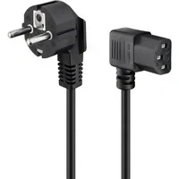 Abbildung von Goobay 93119 Kaltgerätekabel 5m / 90 Grad C13 Kaltgerätebuchse &amp; Schutzkontaktstecker Universelles PC Monitor Stromkabel Winkelstecker Netzkabel Schwarz