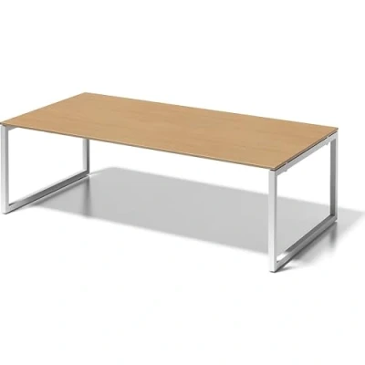Abbildung von BISLEY Cito Chefarbeitsplatz/Konferenztisch, 740 mm höhenfixes O Gestell, Metall, Bc396 Dekor Buche, Gestell Verkehrsweiß, 120 x 240 74 cm