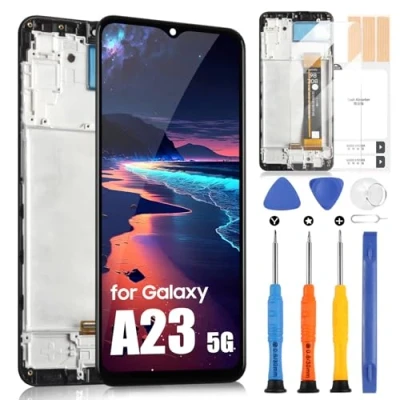 Abbildung von LCD Display für Samsung Galaxy A23 5G SM A236B A236E A236U Bildschirm Digitizer Touchscreen Assembly mit Werkzeugen (6,6 Zoll, Schwarz Rahmen)