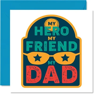 Abbildung von Special Fathers Day Cards for Dad My Hero, Friend Superhero Happy Birthday Card from Son Daughter, Father Gifts, 145mm x Father&#039;s Greeting Gift Daddy Papa