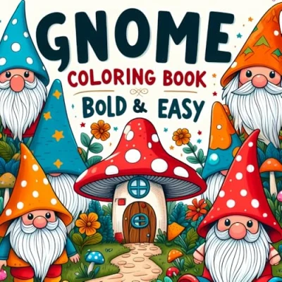 Abbildung von Gnome Coloring Book: Bold and Easy Large Print with Cute Simple Designs for Kids Adults (Bold Books)