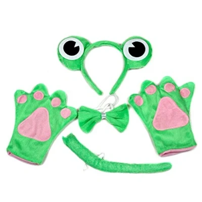 Abbildung von Petitebelle Stirnband Bowtie Schwanz Handschuhe 4pc Kostüm Einheitsgröße Grün Netter Frosch