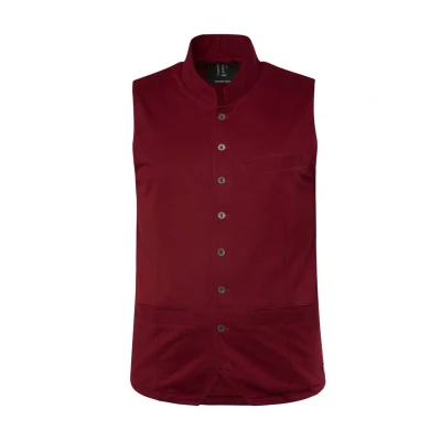 Abbildung von JP1880 Tracht Stehkragen Stickerei Weste, Herren, Größe: 4XL, Dark cherry red