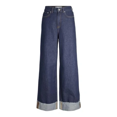 Abbildung von JJXX Jxtokyo WIDE FOLD Jeans Relaxed Fit, Damen, Größe: 27x32, Dark blue denim