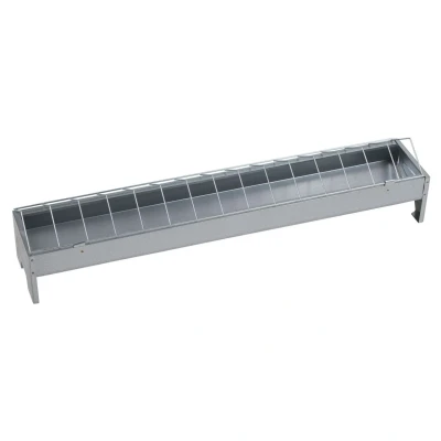 Abbildung von Kerbl Futtertrog verzinkt, für Hennen Metall 75x10cm