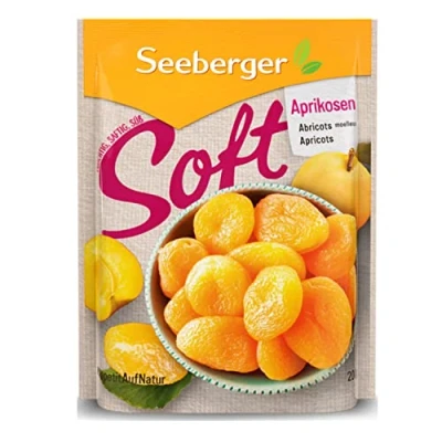 Abbildung von Seeberger Soft Aprikosen 13er Pack: Herrlich weiche, saftige Marillen süß samtige Textur ohne Zuckerzusatz getrocknet entsteint, vegan (13 x 200 g)