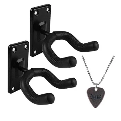 Abbildung von Gitarren Wandhalterung, Gitarrenhakenständer, Display Aufhänger, Zubehör für akustischen E Bass Ukulelen Gitarrenhalter Perfekt Pick Halskette