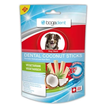 Abbildung von bogar, Bogadent Dental Coconut, Sticks Hund, Hundesnacks mit Kokosnuss, Beugt Plaque und Zahnstein vor, Zahnpflege für Hunde, Stärkt das Fell, Hundezubehör, 50 g