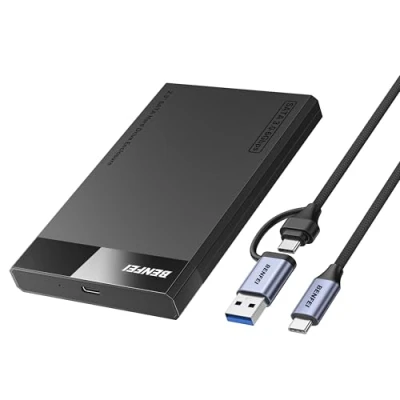 Abbildung von BENFEI Festplattengehäuse 2,5 Zoll, SATA III auf USB bis zu 6 Gbps Werkzeugfrei Externes Gehäuse für SSD und HDD ( Optimiert SSD, unterstützt UASP III)