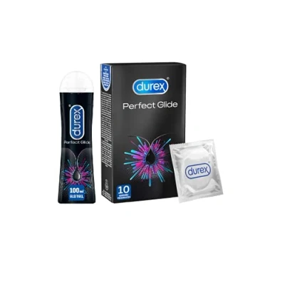 Abbildung von durex Gleitgel Perfect Glide 100ml &amp; 10er Kondome, Ausprobier Mix, mit Silikongleitgel für bessere Gleitfähigkeit