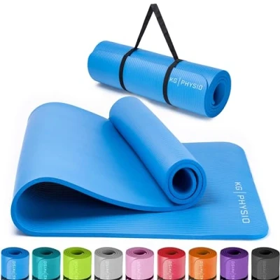 Abbildung von KG Physio Yogamatte Rutschfest und Gepolstert Yoga Matte mit Tragegurt, Fitnessmatte, Turnmatte, Sportmatte Dicke 8mm, Gymnastikmatte, Gym Matte, Pilates Fitness Sport, 183x60cm