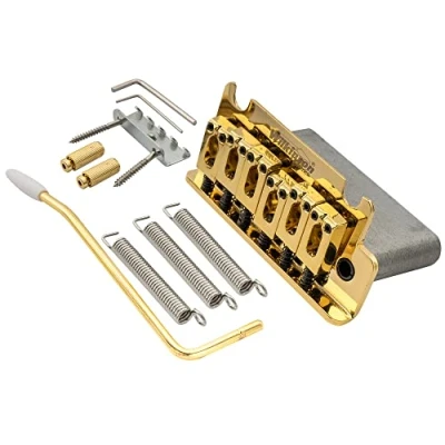 Abbildung von Wilkinson WOV06 54mm 2 Point Tremolo Bridge Steg Brücke für MIJ/MIK Strat E Gitarre, Gold