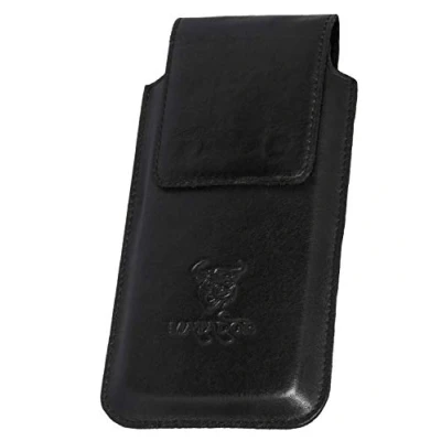 Abbildung von Ledertasche Handytasche Gürteltasche Vertikaltasche Matador Schwarz/Black kompatibel zu iPhone (16 PRO MAX) Magnetverschluss Gürtelclip/Gürtelschlaufe (Easy Out System)