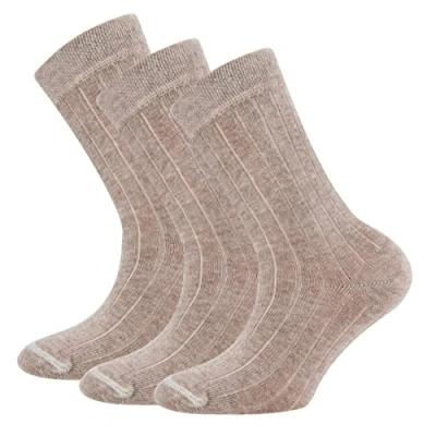 Abbildung von Ewers Rippe Socken für Kinder, Größe: 27 30, Dunkel beige meliert