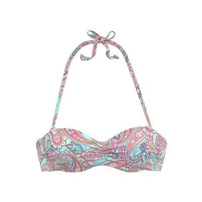 Abbildung von Venice Beach Bandeau Bikinitop, Damen, Größe: 34xB, Mint bedruckt