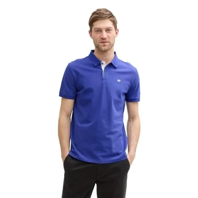 Abbildung von TOM Tailor Basic WITH Contrast Poloshirt, Herren, Größe: Large, Crest blue
