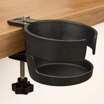 Abbildung von Girafus Tridirektionale Getränkehalter Schreibtisch Bett Stuhl Wohnmobil Tisch Becherhalter Flaschenhalter Tassenhalter Mug Cup Holder Büro Kaffee Becher Trinkbecher Halterung Gaming Tischplatte