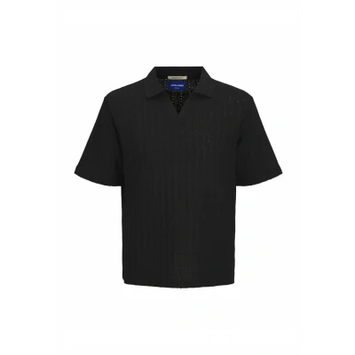Abbildung von Jack &amp; Jones Einfarbig Poloshirt, Herren, Größe: Large, Black