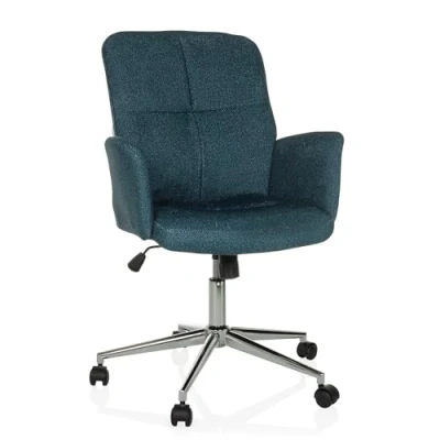 Abbildung von hjh Office Moderner Home Stuhl SOLAO 400 Schreibtischstuhl Drehstuhl mit Rollen, Wippfunktion, höhenverstellbar, gepolstert, Petrol