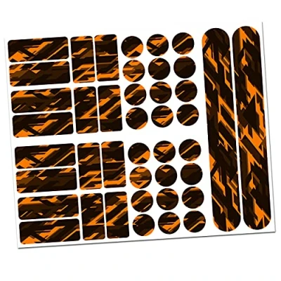 Abbildung von 34 Teiliges Fahrrad Rahmen Schutzfolie Folie Aufkleber Schutz MTB BMX Kette Lackschutzfolie Finest Folia R159 R160(14 Future Neon Orange)