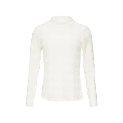 Abbildung von s.Oliver Black Label MIT Hahnentrittmuster Langarmshirt, Damen, Größe: 38, Ecru