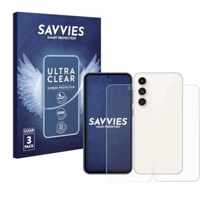 Abbildung von Savvies 6 Stück Schutzfolie für Samsung Galaxy S23 FE (Display+Rückseite) Displayschutz Folie Ultra Transparent
