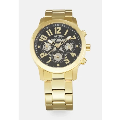 Abbildung von Guess Parker Uhr Black sunray/goldcoloured, Herren, Größe: One Size, sunray/gold coloured