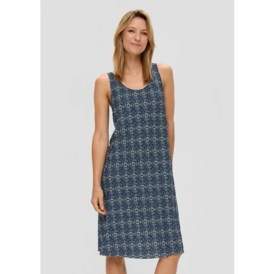 Abbildung von s.Oliver MIT Plisseefalten Jerseykleid, Damen, Größe: 46, Tiefblau