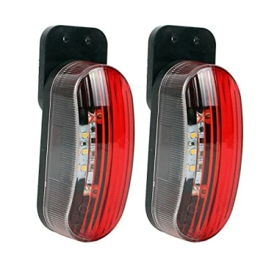 Abbildung von Umrissleuchte LED 12v Begrenzungsleuchte 2er Set rot/weiß 98x42x38 mm, 12/24 Volt, 2 Watt, 6 für Wohnmobil, Wohnwagen und Anhänger
