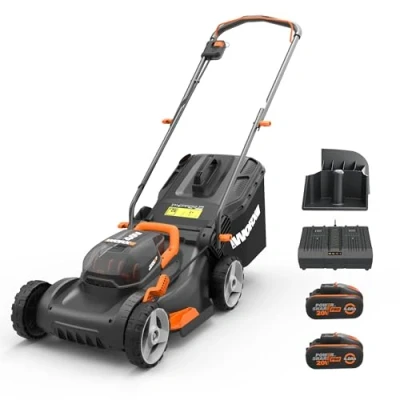 Abbildung von Worx Akkurasenmäher WG743E, 40 cm Schnittbreite, (Set), 40V/ 2x4Ah 500m², 40cm/20 80mm, 45 Liter