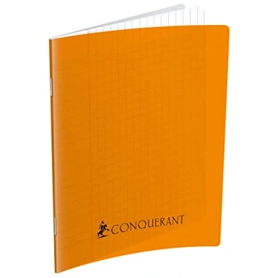 Abbildung von Conquérant Notizbuch, klassisch, 17 x 22 cm, kariert, 192 Seiten, Polypropylen Einband, Orange