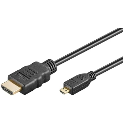 Abbildung von goobay Micro HDMI auf 2.1 Kabel Ultra High speed 8K @ 60 Hz, 4K 120 Hz bei 48 Gbits/Dolby Atmos/HDR eARC/GoPro, Canon, Sony, Raspberry Pi 4 und 5 / 1m 74432