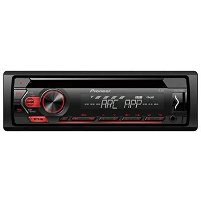 Abbildung von Pioneer DEH S120UB 1DIN RDS Autoradio mit roter Tastenbeleuchtung , Display weiß ,Android Unterstützung 5 Band Equalizer CD MP3 USB AUX Eingang ARC App