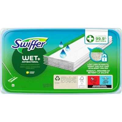 Abbildung von Swiffer WET+ Anti Bakt. feuchte Bodentücher 10 Stück mit Zitronenduft Fussbodenreiniger