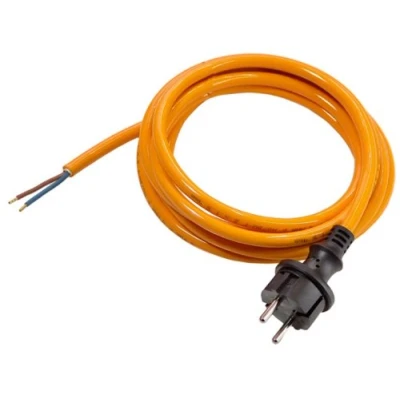 Abbildung von as Schwabe PUR Baustellen Anschlussleitung 3 m Robuste Leitung 230 V, 16 A mit Polyurethan Außenmantel H07BQ F 2x1,5 Konturenstecker, Ende 30 mm abgemantelt, Orange IP44 70914